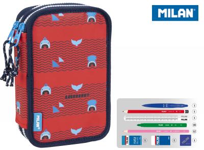 Opakowanie Piórnik 2 poz. z wyprawkąShark Attack czerwony