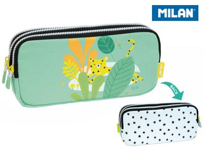 Opakowanie Piórnik 3 komorowy Hyde&Seek zielony lepoard MILAN