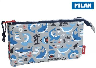 Opakowanie Piórnik 5 komorowy Shark Attack szary MILAN