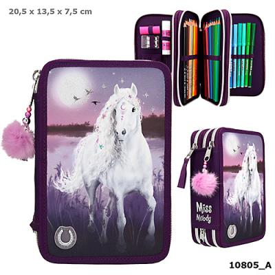 Opakowanie PIÓRNIK POTRÓJNY Z WYPOSAŻENIEM I ŚWIATEŁKAMI LED MISS MELODY 10805A