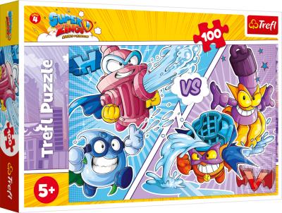 Opakowanie Puzzle 100 Bohaterowie kontra złoczyńcy SuperZings 16397