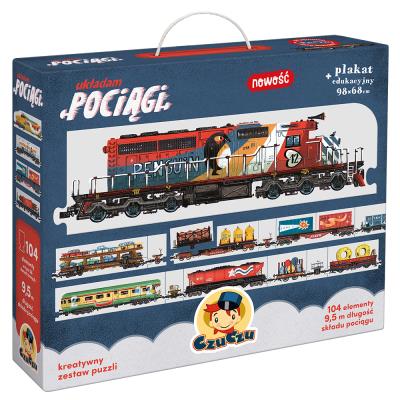 PUZZLE UKŁADAM POCIĄGI 5+ CZUCZU. Wydawca: Bright Junior Media Justyna Han. SmakLiter.pl Opakowanie PUZZLE UKŁADAM POCIĄGI 5+ CZUCZU