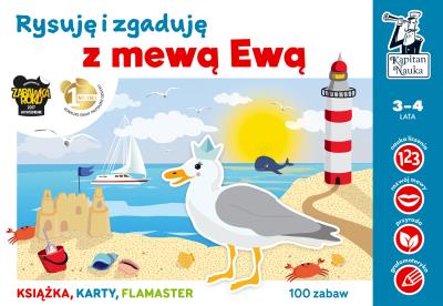 Okładka książki Rysuję i zgaduję z mewą Ewą Kapitan Nauka