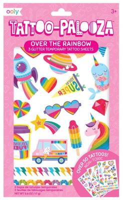 Tatuaże zmywalne Tattoo Palooza - Tęczowe. Wydawca: Kolorowe Baloniki. SmakLiter.pl Opakowanie Tatuaże zmywalne Tattoo Palooza - Tęczowe