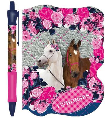 Zestaw dług. autom. + notes kształtowy Konie. Wydawca: Derform. SmakLiter.pl Opakowanie Zestaw dług. autom. + notes kształtowy Konie