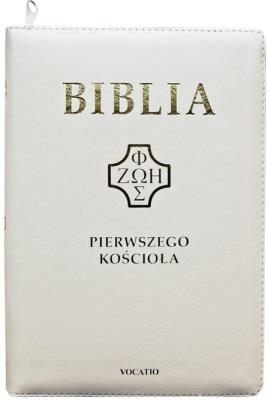 Okładka książki Biblia pierwszego Kościoła z paginat. biała