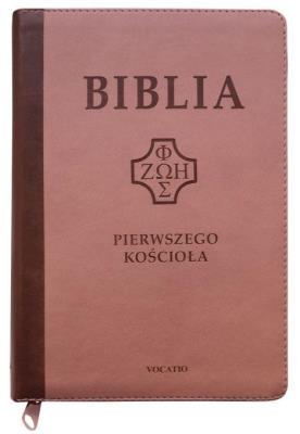 Okładka książki Biblia pierwszego Kościoła z paginat. róż wenecki