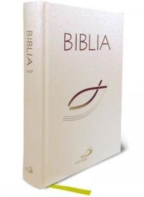 Okładka książki Biblia z rybką - biała z paginatorami TW
