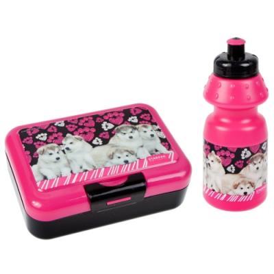 Opakowanie Bidon 350ml + pudełko śniadaniowe Pieski