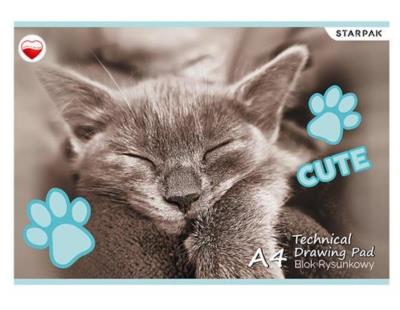 Opakowanie Blok techniczny biały Kotki  A4/10k Starpak