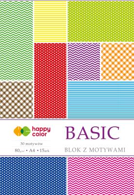 Opakowanie Blok z motywami Basic A4/15ark HAPPY COLOR
