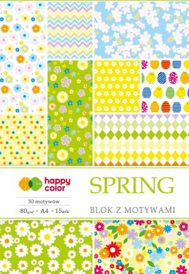 Opakowanie Blok z motywami Spring A4/15ark HAPPY COLOR