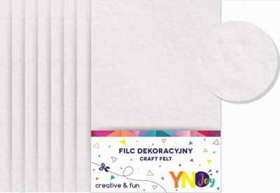 Filc dekoracyjny biały YNJ NOSTER. Wydawca: Noster. SmakLiter.pl Opakowanie Filc dekoracyjny biały YNJ NOSTER