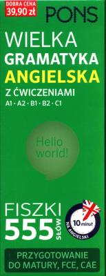 Fiszki 555 Wielka gramatyk angielska z ćw. A1/C1. Autor: Opracowanie zbiorowe. SmakLiter.pl Okładka książki Fiszki 555 Wielka gramatyk angielska z ćw. A1/C1