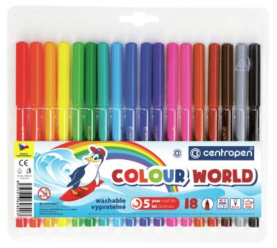 Opakowanie Flamastry Centropen rainbow kids 7550 18 kolorów