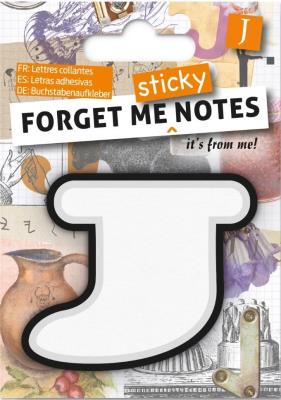 Opakowanie Forget me sticky notes kart samoprzylepne litera J
