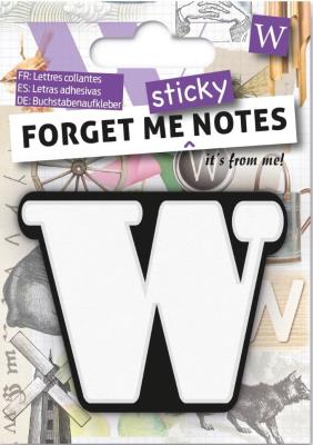 Opakowanie Forget me sticky notes kart samoprzylepne litera W