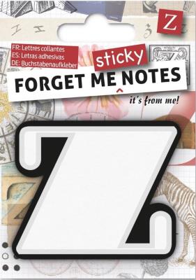 Opakowanie Forget me sticky notes kart samoprzylepne litera Z