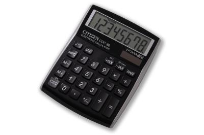 Opakowanie Kalkulator biurowy CITIZEN CDC-80 BKWB, 8-cyfrowy, 135x80mm, czarny