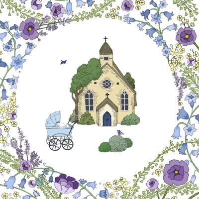 Opakowanie Karnet Swarovski kwadrat CL2407 Narodziny chłopiec