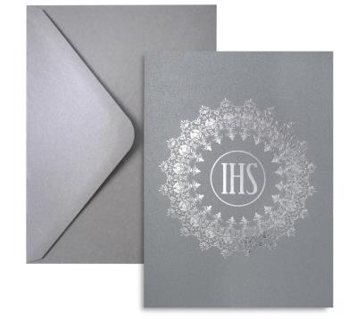 Opakowanie Kartka komunijna Hostia srebrna