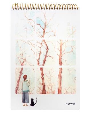 Opakowanie Kołoszkicownik B5/48K dziewczyna z kotem drzewa