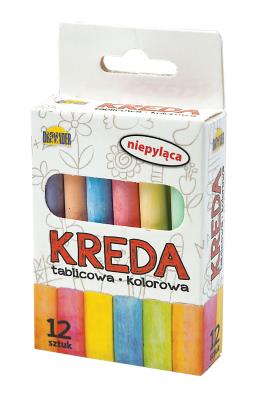 Opakowanie Kreda Dromader tablicowa niepyląca kolorowa 12 sztuk