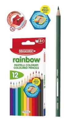Opakowanie Kredki Rainbow 12 kol+temperówka FIBRACOLOR