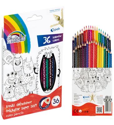 Opakowanie Kredki Super Soft 36 kolorów ostrz. trójk.FIORELLO