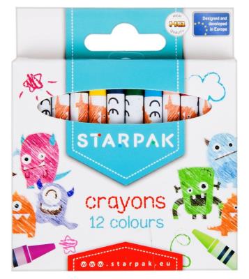 Opakowanie Kredki woskowe 12 kolorów Potworki