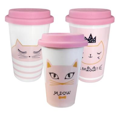 Opakowanie Kubek porcelanowy z przykrywką Kot mix
