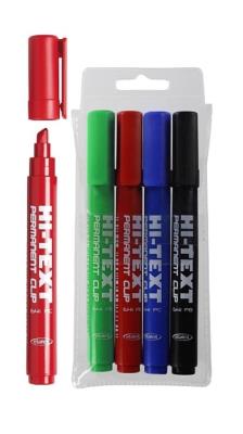 Opakowanie Marker permanentny Clip 4 kol HI-TEXT