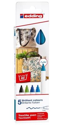 Opakowanie Markery do tkanin 5 kol. zimnych etui EDDING