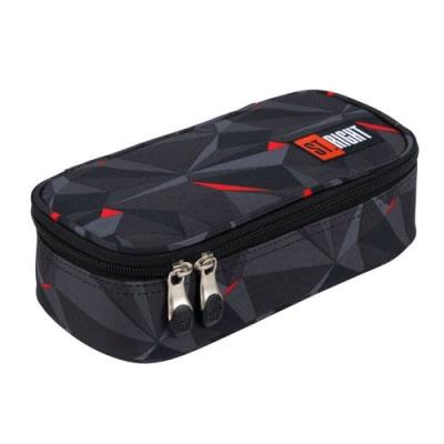 Opakowanie Piórnik saszetka usztywniona z wewnętrzną klapką PC2 Czarna abstrakcja 3D