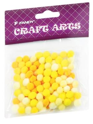 Opakowanie Pompony kolorowe żółte 120szt FANDY