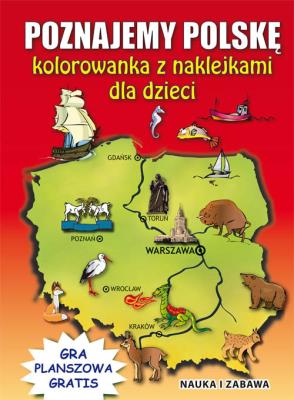 Okładka książki Poznajemy Polskę Kolorowanka z naklejkami dla dzieci