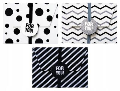 Opakowanie Pudełka na karty podarunkowe biało-czarne 3szt