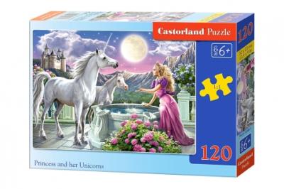 Opakowanie Puzzle 120 Princess and her Unicorns CASTOR