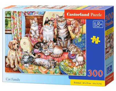 Puzzle 300 Kocia rodzina. Wydawca: CASTOR. SmakLiter.pl Opakowanie Puzzle 300 Kocia rodzina