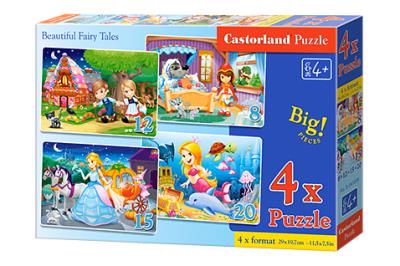 Puzzle 4w1 Beautiful Fairy Tales 8-12-15-20. Wydawca: Castorland. SmakLiter.pl Opakowanie Puzzle 4w1 Beautiful Fairy Tales 8-12-15-20