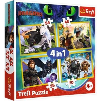 Opakowanie Puzzle 4w1 Jak wytresować Smoka TREFL
