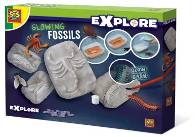 Świecące w ciemnościach skamieniałości. Wydawca: SES NL. SmakLiter.pl Opakowanie Świecące w ciemnościach skamieniałości