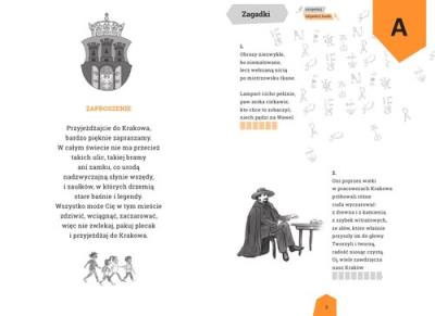 Zagadki wierszyki ciekawostki o Krakowie Krakusek. Autor: Ewa Stadtmüller, Chachulska Anna. SmakLiter.pl Okładka książki Zagadki wierszyki ciekawostki o Krakowie Krakusek