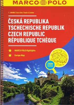 Atlas podróżniczy Czechy  1:200 000 Marco Polo. Autor: Opracowanie zbiorowe. SmakLiter.pl Okładka książki Atlas podróżniczy Czechy  1:200 000 Marco Polo