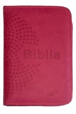 Okładka książki Biblia z kolorową wkładką (różowa z suwakiem)