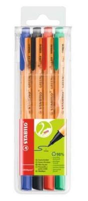 Opakowanie Cienkopis Greenpoint etui 4 kolory STABILO