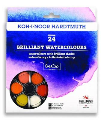 Opakowanie Farby akwarelowe Brilliant 24 kolory okrągłe