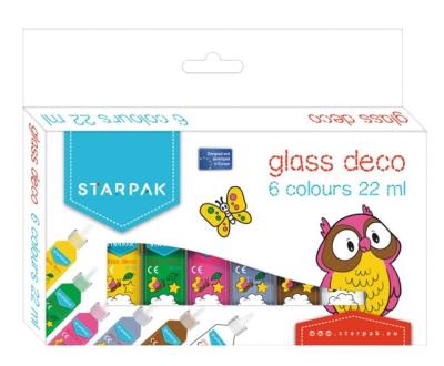 Farby witrażowe 6 kolorów STK. Wydawca: Starpak. SmakLiter.pl Opakowanie Farby witrażowe 6 kolorów STK