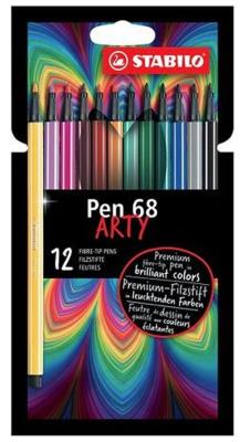 Opakowanie Flamastry Pen 68 Arty etui 12 kolorów STABILO
