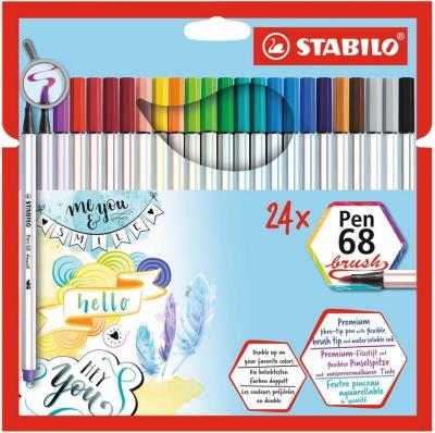 Opakowanie Flamastry Pen 68 brush 24 kolory STABILO